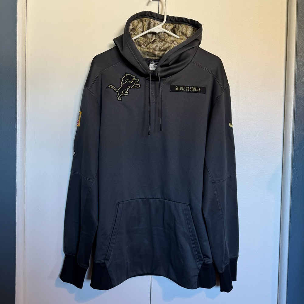 Nike Detroit Lions Gray Salute to Service Hoodie - XL